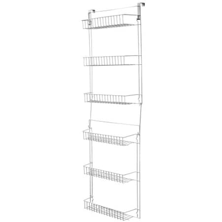 Hastings Home Hanging Storage Rack, Metal Over the Door Shelving for Pantry, Kitchen, Bathroom, White 223219KKW